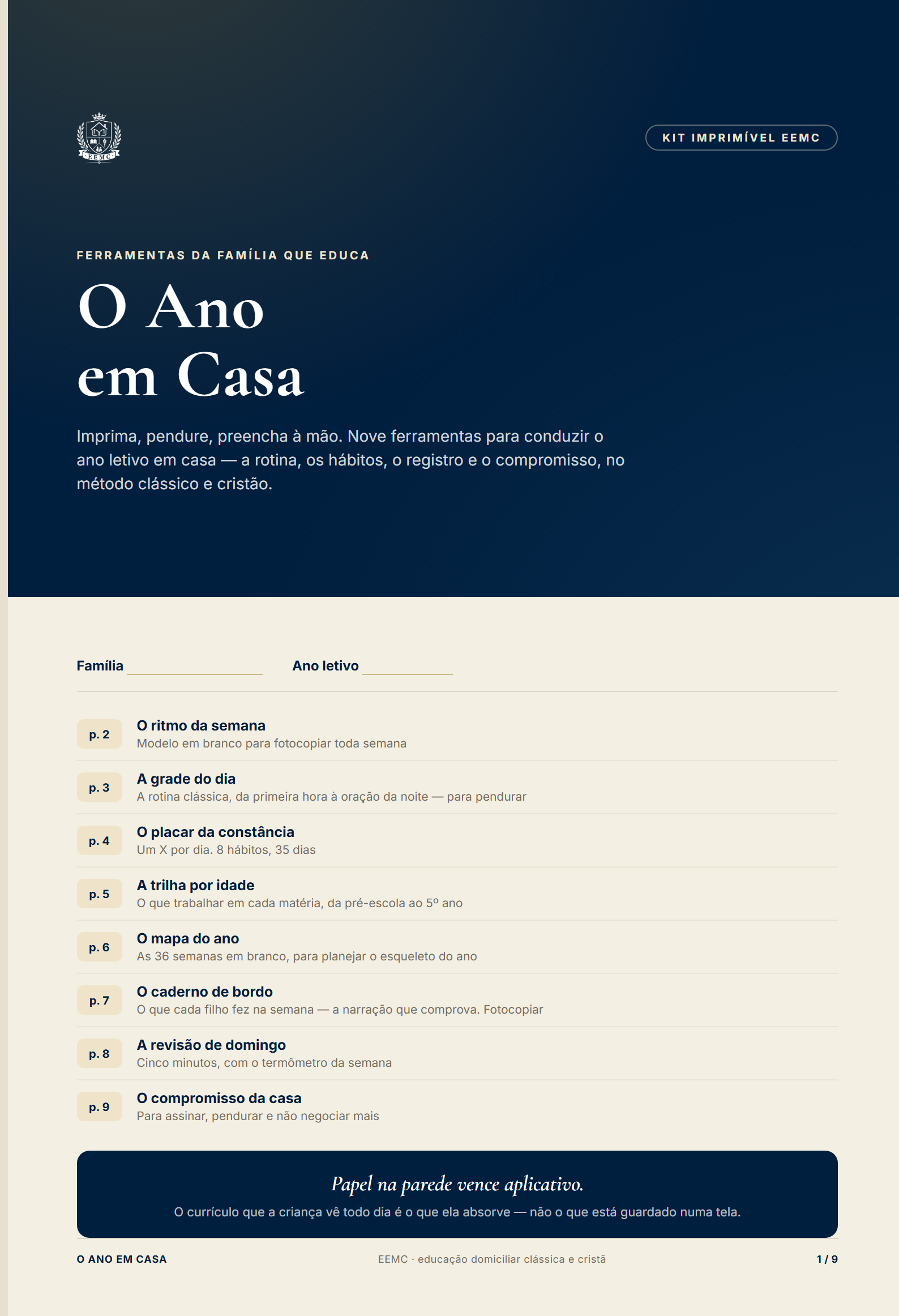 Capa do caderno O Ano em Casa